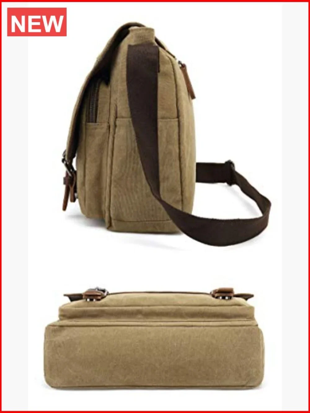 Canvas Messenger Bag Laptop Crossbody Travel Bag Vintage Shoulder Bag